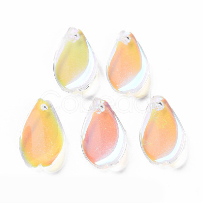 Transparent Spray Painted Glass Pendants GLAA-S190-014B-02-1