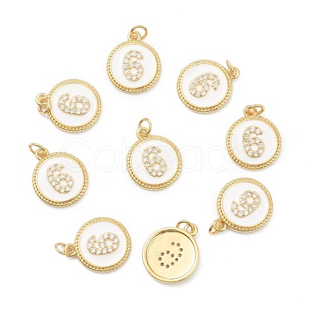 Brass Micro Pave Clear Cubic Zirconia Charms ZIRC-I052-16G-06-1