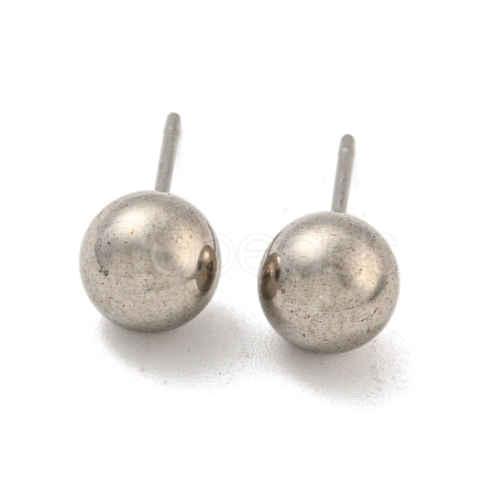 Tarnish Resistant 304 Stainless Steel with 201 Stainless Steel Smooth Round Ball Stud Earring Findings STAS-O004-08E-P-1