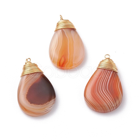Natural Red Agate Pendants PALLOY-JF00803-1