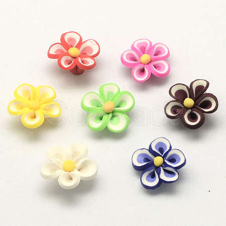 Handmade Polymer Clay 3D Flower Beads X-CLAY-Q200-25mm-M-1