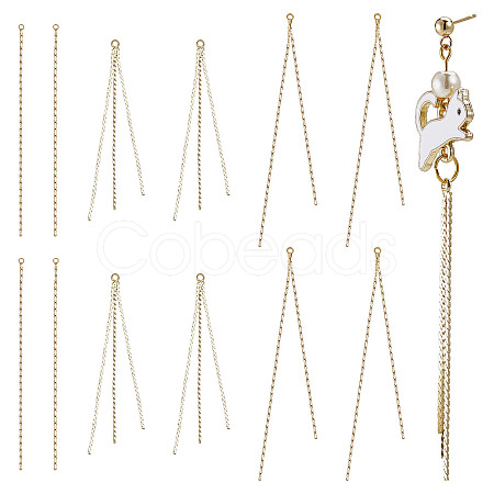 SUNNYCLUE 12Pcs 3 Style Brass Chain Tassel Big Pendants KK-SC0003-20-1