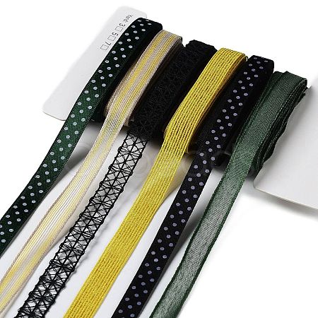 18 Yards 6 Styles Polyester Ribbon SRIB-C001-G03-1
