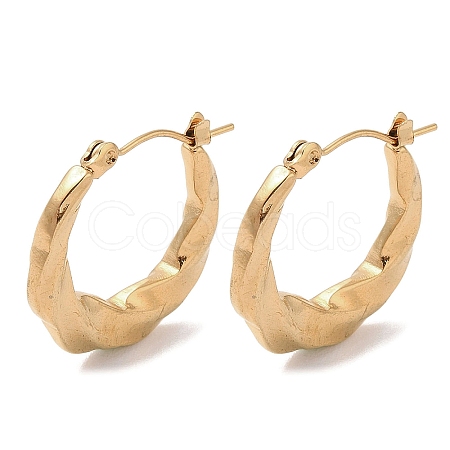 Twist 201 Stainless Steel Half Hoop Earrings for Women EJEW-G385-21G-1