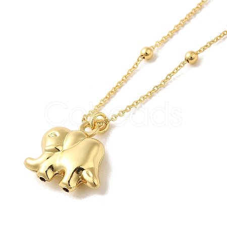 Elephant Pendant Necklaces NJEW-G082-01B-G-1