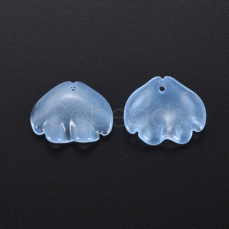 Transparent Baking Painted Imitation Jade Glass Pendants DGLA-Q025-001E-1