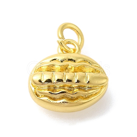 Oval Rack Plating Brass Pendants Charms KK-S396-72G-1