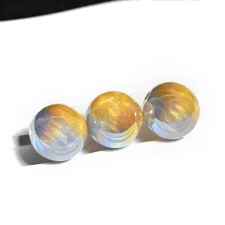 20Pcs Gradient Color & UV Plating Rainbow Iridescent Opaque Resin Beads PW-WG1BD98-01-1