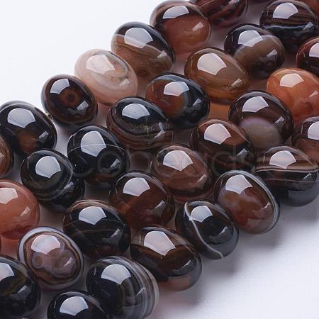 Natural Striped Agate/Banded Agate Beads Strands G-K206-01L-1