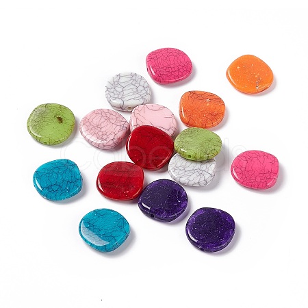 Crackle Opaque Acrylic Beads OACR-C006-21-1