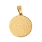 Ion Plating(IP) 304 Stainless Steel Pendants, Flat Round with Word Charm, Golden, 28x25x2mm, Hole: 6x3.5mm