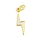 Rack Plating Brass Enamel Pendants, with Jump Ring, Cadmium Free & Lead Free, Long-Lasting Plated, Real 18K Gold Plated, Lightning Charm, White, 17.5x5x1mm, Hole: 3.5mm