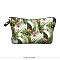 Leaf Pattern Polyester Waterpoof Makeup Storage Bag, Multi-functional Travel Toilet Bag, Clutch Bag with Zipper for Women, Dark Khaki, 22x18cm