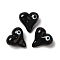 Handmade Lampwork Beads, Heart with Evil Eye, Black, 18x18x9mm, Hole: 1.8mm