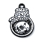 Halloween Theme Alloy Enamel Pendants, Black, Bottle Charm, Skull, 23.5x15x1.5mm, Hole: 2mm