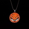 Luminous Glow in the Dark Alloy Halloween Bat Pendant Nekclaces, Steel Box Chain Necklaces, Red, 23.62 inch(60cm)