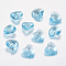 Faceted Glass Rhinestone Charms, Imitation Austrian Crystal, Heart, Aquamarine, 8x8x4mm, Hole: 0.8mm