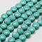 Synthetic Howlite Bead Strands, Dyed, Flat Round, Dark Cyan, 10x4.5mm, Hole: 1mm, about 40pcs/strand, about 15 inch