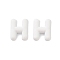 Rack Plating Spray Painted Alloy Pendants, Rubberized Style, White, Letter H, 18x14x6mm, Hole: 1.5mm