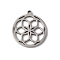 Non-Tarnish 5Pcs 201 Stainless Steel Pendants, Laser Cut, Mandala Flower Charm, Stainless Steel Color, 17x15x1mm, Hole: 1.2mm