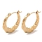 Twist 201 Stainless Steel Half Hoop Earrings for Women, with 304 Stainless Steel Pin, Golden, 22x3mm