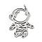 Non-Tarnish 304 Stainless Steel Pendants, with Jump Rings, Laser Cut, Astronaut Charm, Stainless Steel Color, 27x20.5x1mm, Hole: 3mm