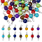 SUPERFINDINGS Chakra Theme Natural & Synthetic Mixed Gemstone Pendant & Link Connectors DIY Jewelry Making Finding Kits, Pendants: 16x8~8.5mm, Hole: 2mm