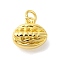 Oval Rack Plating Brass Pendants Charms, Lead Free & Cadmium Free, Real 18K Gold Plated, 9.5x10x4.5mm, Hole: 3mm