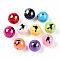 UV Plating Acrylic Beads, Iridescent, Halloween Theme, Round with Witch Pattern, Mixed Color, 15.5mm, Hole: 2.4mm