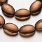 Electroplate Non-magnetic Synthetic Hematite Beads Strands, Oval, Copper Plated, 18x13x4~5mm, Hole: 1mm, about 22pcs/strand, 15.7 inch