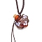 Handmade Lampwork Perfume Essential Oil Bottle Pendant Necklace, Adjustable Braided Cord Necklace, Sweater Necklace for Women, Sienna, 17.72~26.8 inch(45~68cm)