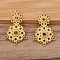 Alloy Chandelier Component Link Rhinestone Settings, Flower, Golden, Fit for 4mm Rhinestone, 40x25mm