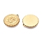 Ion Plating(IP) 304 Stainless Steel Pendant Rhinestone Settings, Flat Round with Moon Charm, Real 18K Gold Plated, Fit for 0.9mm Rhinestone, 20x18x2mm, Hole: 1.2mm