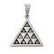 304 Stainless Steel Pendants, Triangle Charm, Antique Silver, 26.5x26x2mm, Hole: 4.5x9.5mm