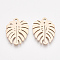 201 Stainless Steel Pendants, Leaf, Rose Gold, 17x13x1mm, Hole: 1.4mm