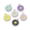 Alloy Enamel Pendants, Daisy, Mixed Color, Mixed Color, 16x13x2mm, Hole: 2mm