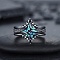 Rhombus Alloy Rhinestone Finger Ring Set for Women, Gunmetal, US Size 8(18.1mm), 3pcs/set