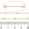 Ion Plating(IP) Stainless Steel Satellite Chains, with Enamel Beads and Spool, Soldered, Long-Lasting Plated, Flat Round, Golden, Yellow, 1.5x1.2x0.3mm, about 32.8 Feet(10m)/roll