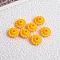 Opaque Acrylic Beads, Flower, Gold, 9x5mm, Hole: 2mm