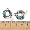 Synthetic Turquoise & Alloy Pendants PALLOY-H146-01AS-Q-3