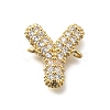 Brass Micro Pave Cubic Zirconia Letter Links KK-I717-04Y-1