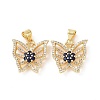 Brass Micro Pave Cubic Zirconia Pendants ZIRC-I063-44G-02-2