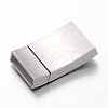 Matte 304 Stainless Steel Rectangle Magnetic Clasps X-STAS-I045-10-2
