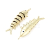 Rack Plating Brass Fish Chandelier Component Links KK-H474-05G-2