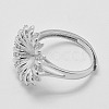 Adjustable 925 Sterling Silver Ring Components STER-K038-042P-3