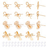 ARRICRAFT 16Pcs 4 Styles Brass Stud Earring Findings KK-AR0003-71-1