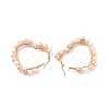 Natural Pearl Wire Wrapped Heart Big Hoop Earrings for Women EJEW-JE04796-01-4