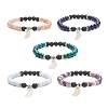 Natural & Synthetic Mixed Gemstone Beaded Stretch Bracelet BJEW-JB09260-1