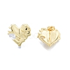 Clear Cubic Zirconia Heart Stud Earrings EJEW-P205-07G-1