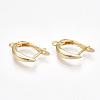 Brass Hoop Earring Findings with Latch Back Closure KK-S350-072G-1